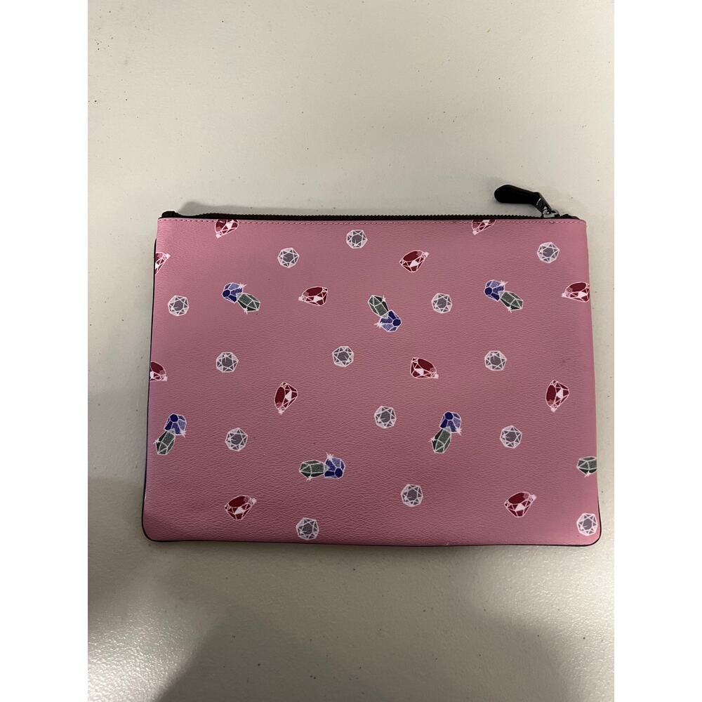 Coach F72913 Disney X Coach Large Wristlet With Happy Pouch Pink Multi - Picture 2 of 6